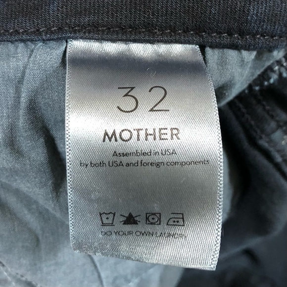 MOTHER The Pixie Ankle Fray Jeans Size 32 Button Fly raw hem Dark Blue - Picture 6 of 12